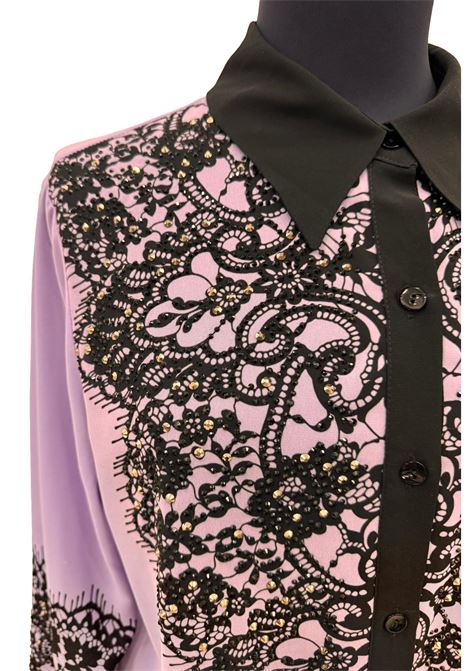 Chiffon shirt with contrasting print and appliqués GAI MATTIOLO | shirts | LV1021UNIC
